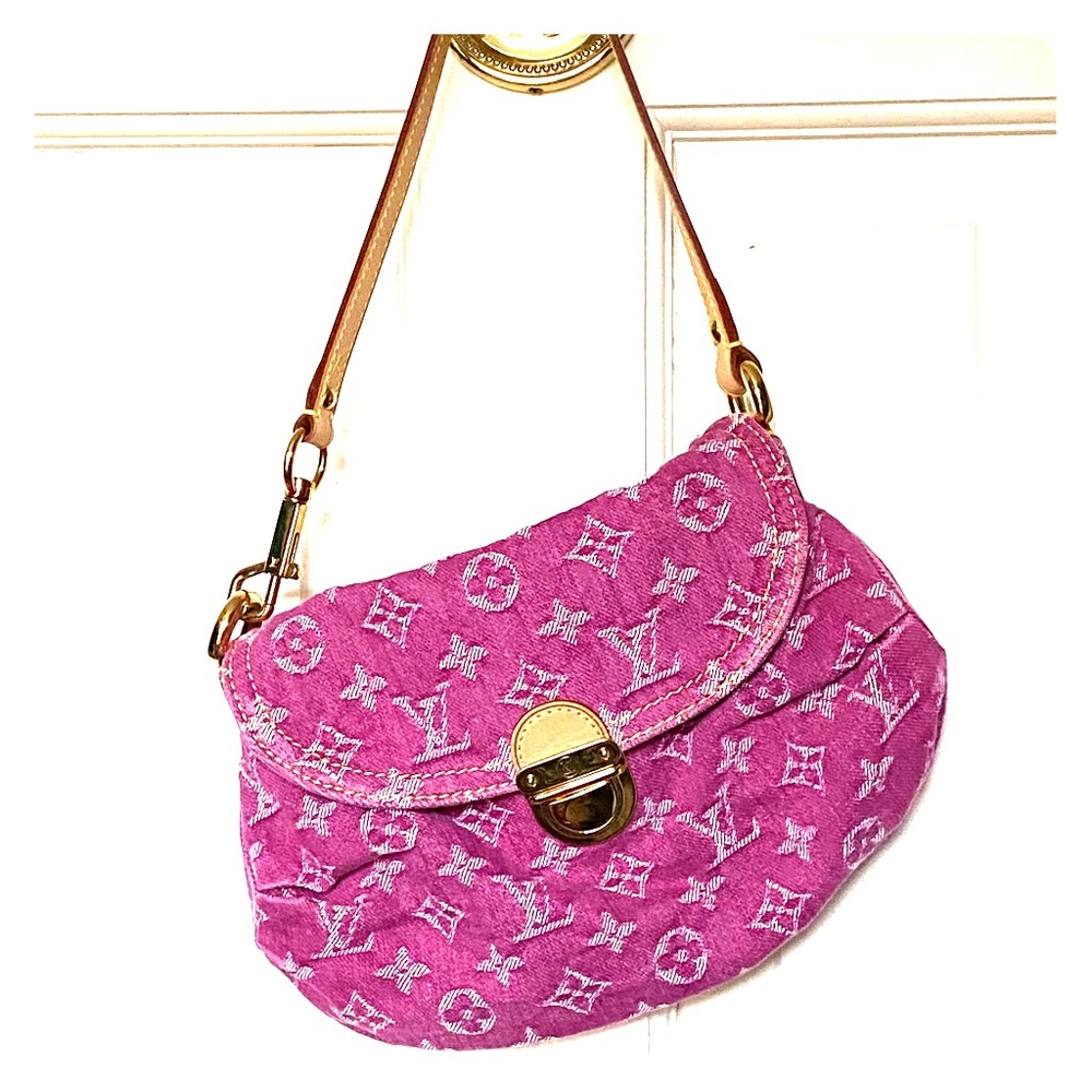 Authentic LV mini pleaty in pink denim